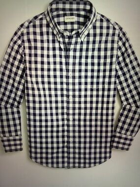 NWT J. Crew Crewcuts Navy Gingham Shirt, 6-7 (small)